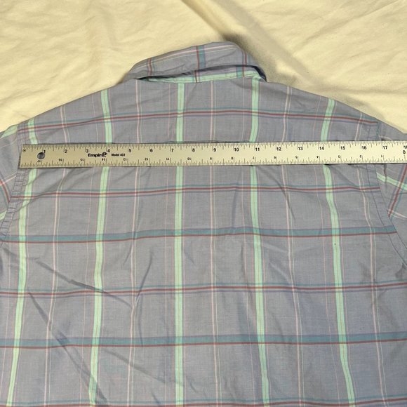 L.L. Bean Pastel‎ Purple Plaid Button Up Youth Sz 18 Short Sleeve Collared Shirt - Picture 9 of 10